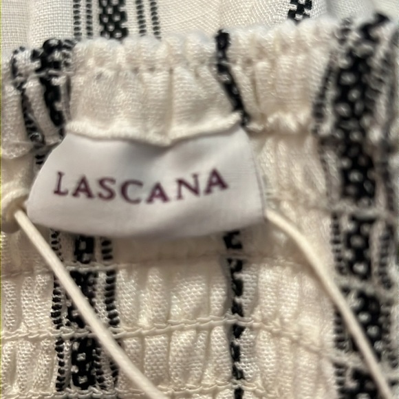 LASCANA NWT Women's Striped Wide Leg Size 4 Black and Cream Pants - Picture 9 of 13